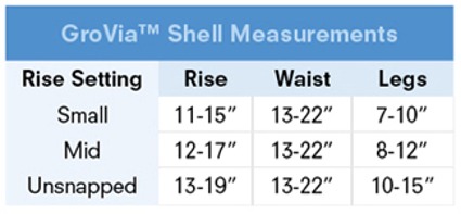 GroVia Diaper Size Chart