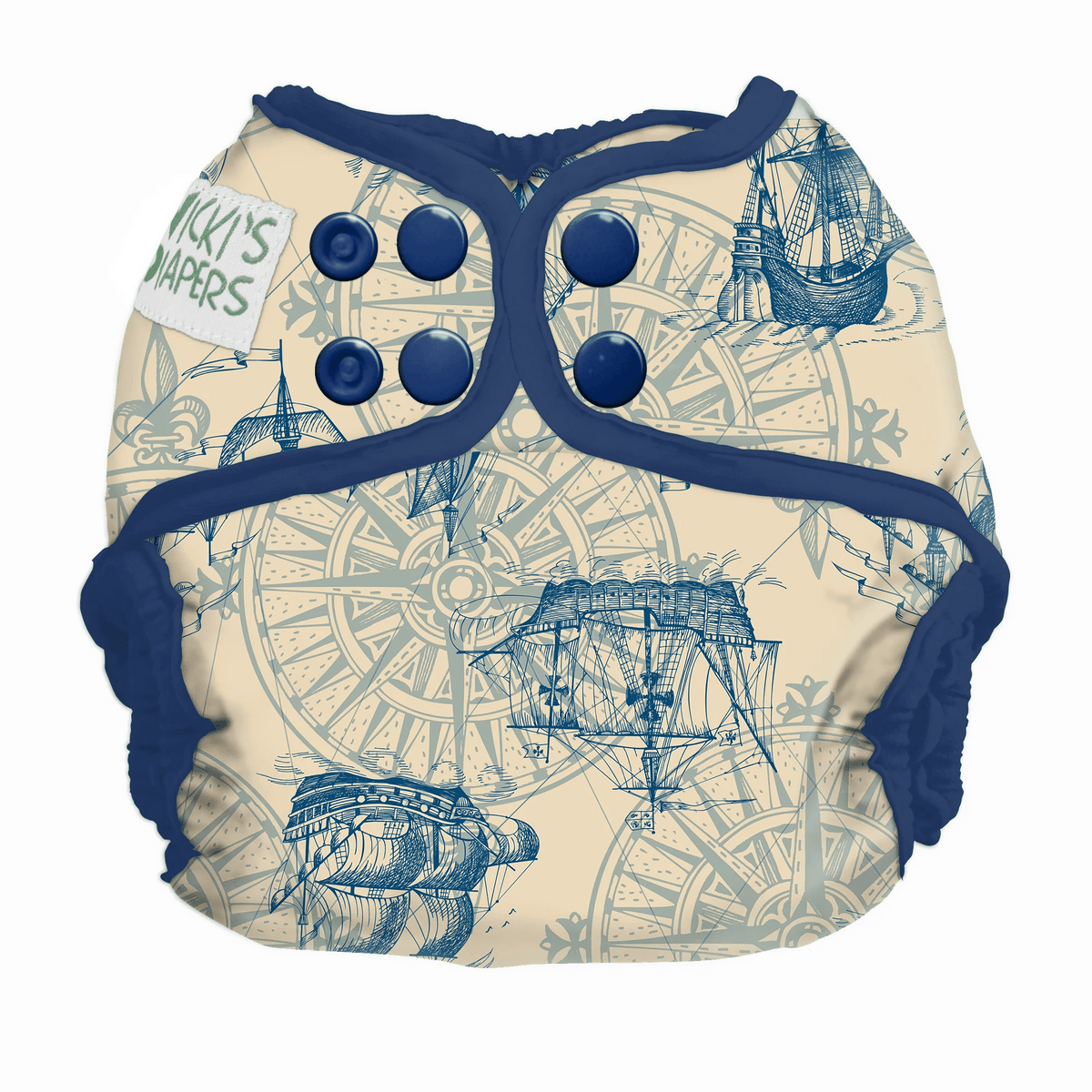 Nicki's Diapers Snap Cloth Diaper Cover Newborn / Follow the Winds