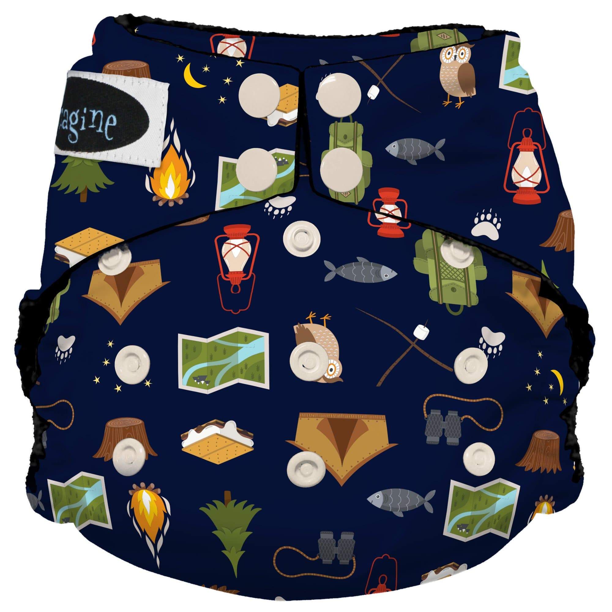 Imagine Baby Stay Dry Microfiber Snap All-In-One Diaper Camp Evenings / One Size