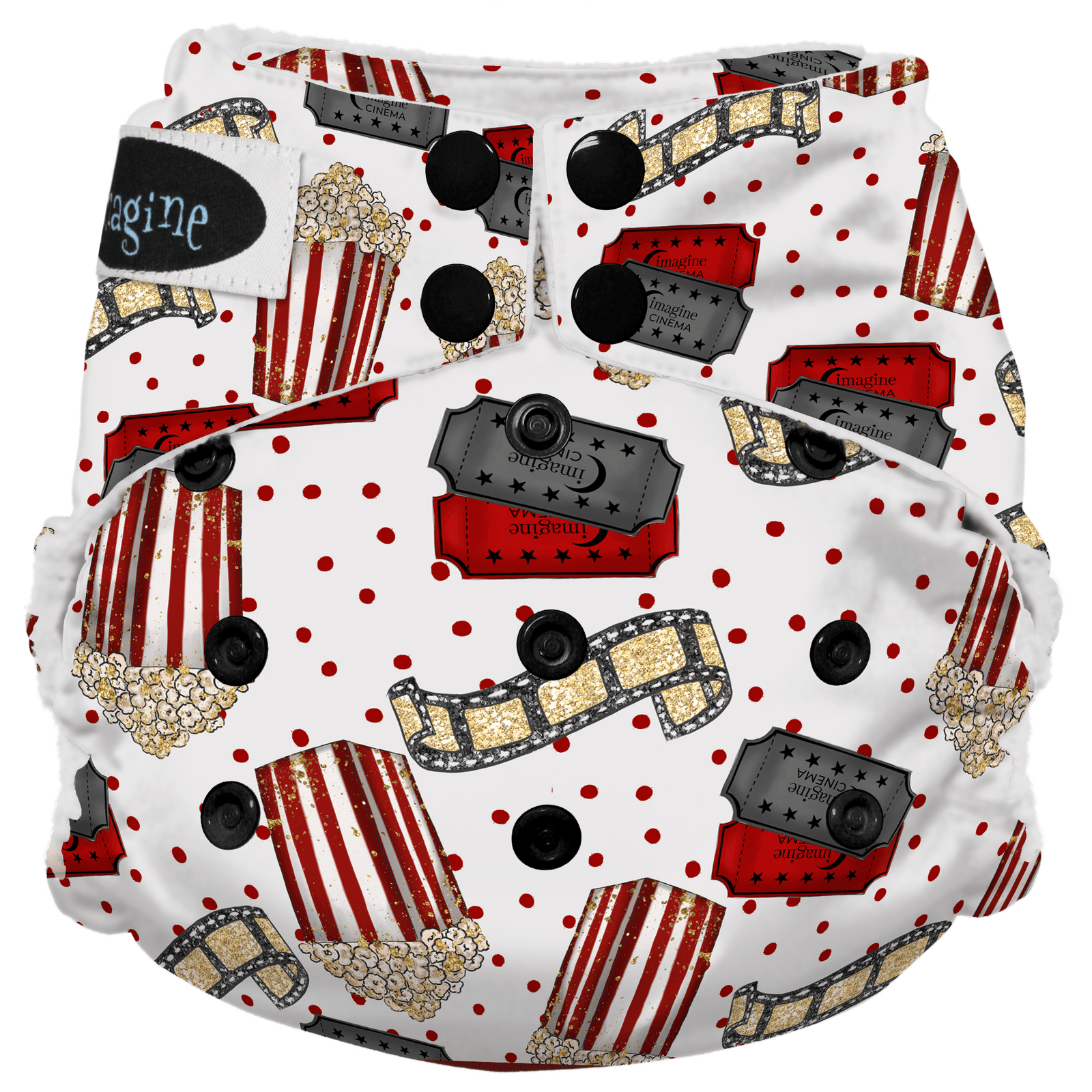Imagine Baby Stay Dry Microfiber Snap All-In-One Diaper - What's Poppin'